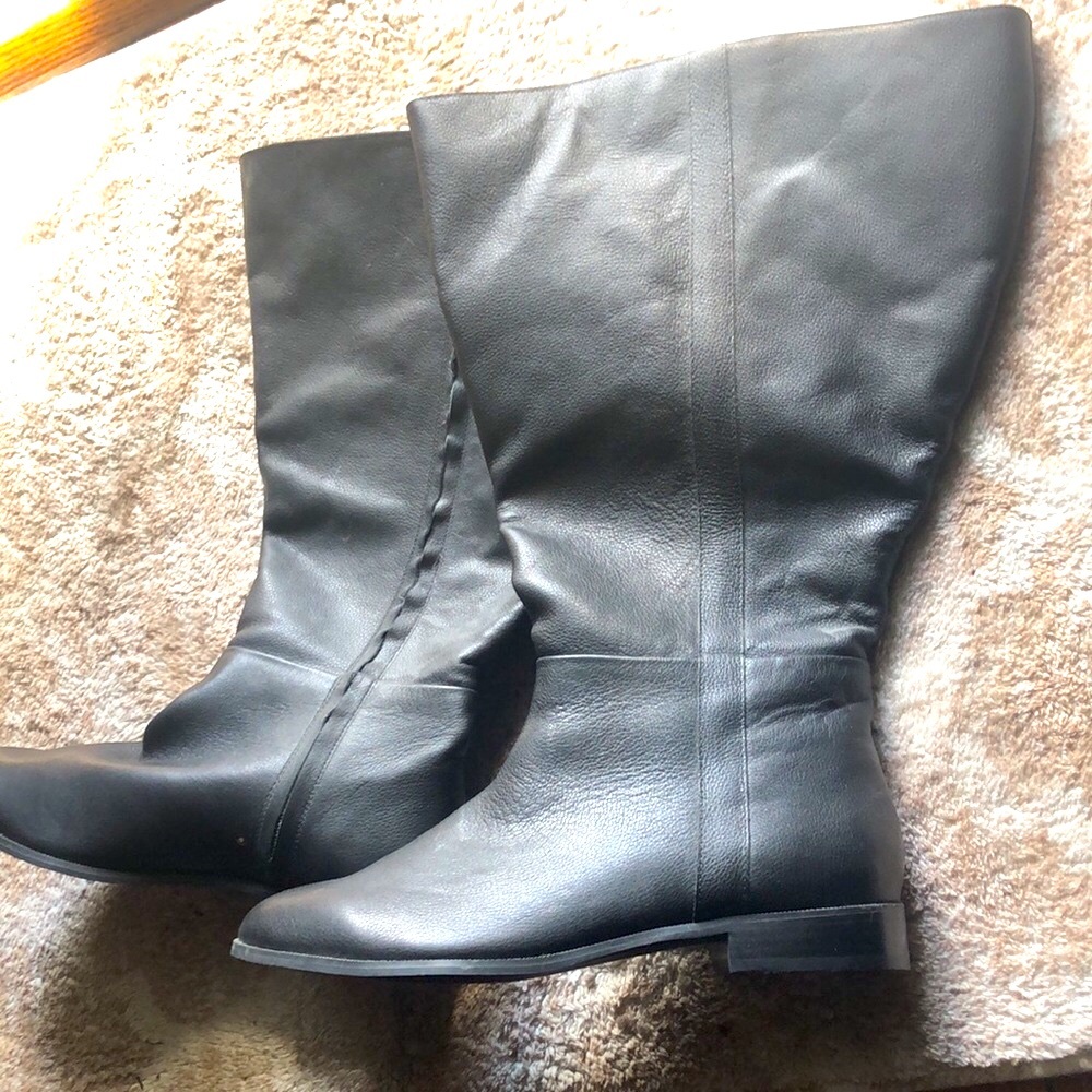 Part&Parcel The Riding Boot. Real Leather. Wide calf, 7.5 Black